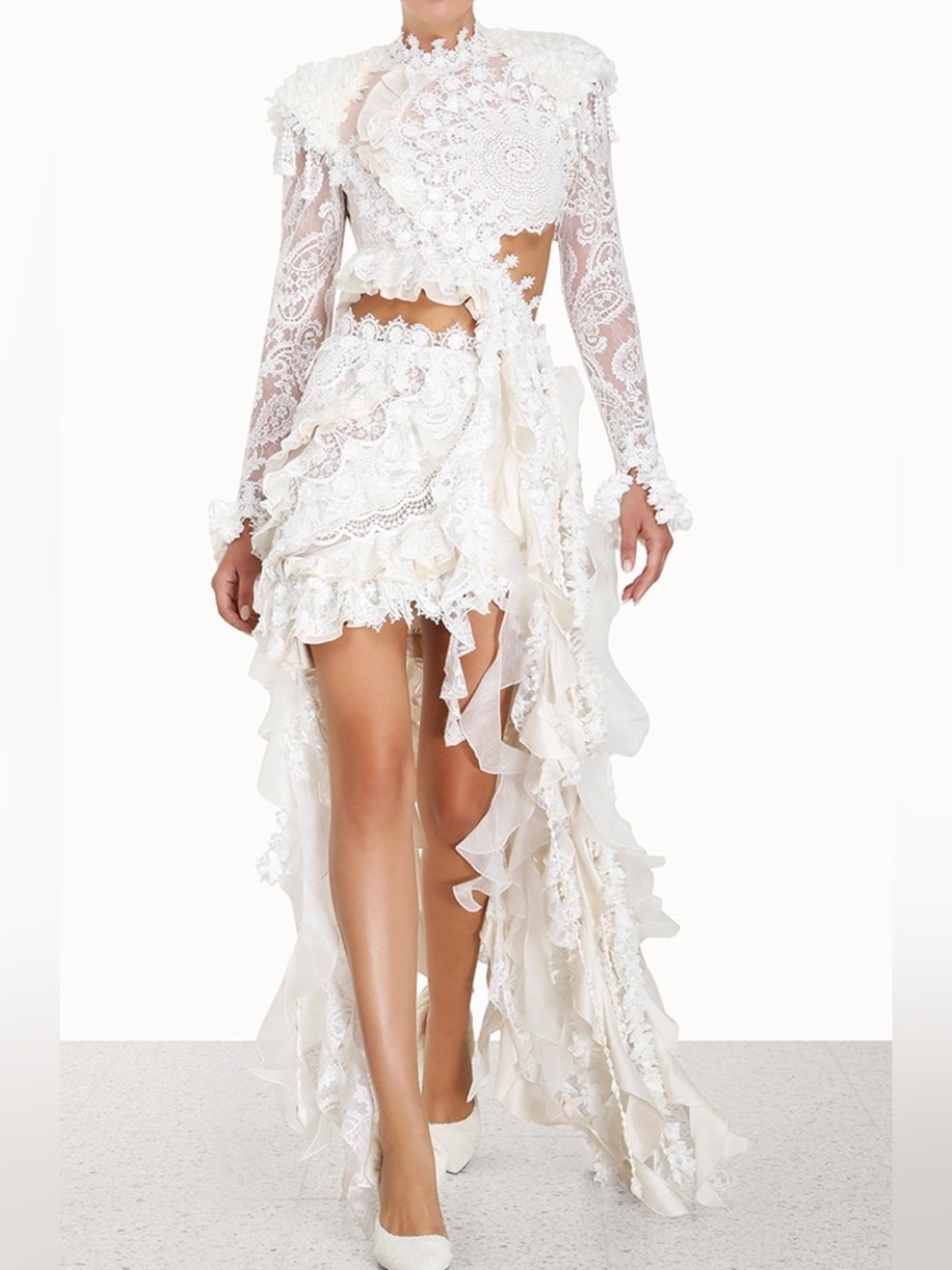 Zimmermann Wonderland Lace Frill Bodice Set